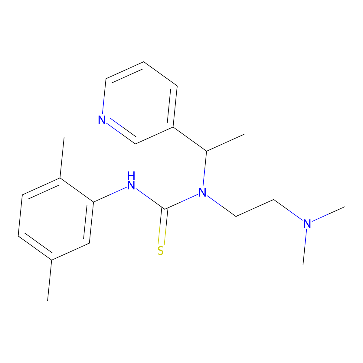 1-(2-(Dimethylamino)ethyl)-3-(2,5-dimethylphenyl)-1-(1-(pyridin-3-yl)ethyl)thiourea molecular structure, CAS 705957-76-2