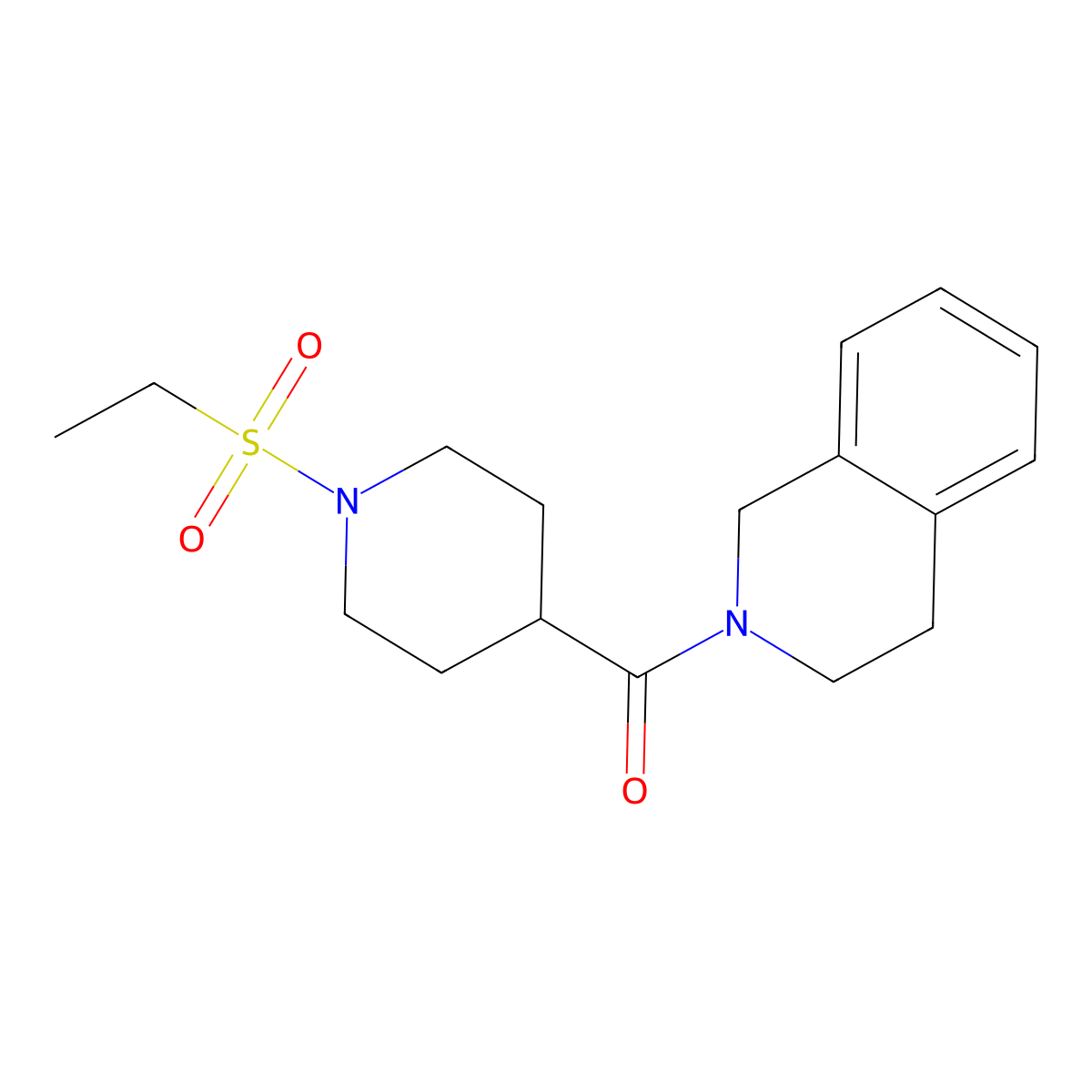 3,4-dihydro-1H-isoquinolin-2-yl-(1-ethylsulfonyl-4-piperidinyl)methanone molecular structure, CAS 705959-83-7