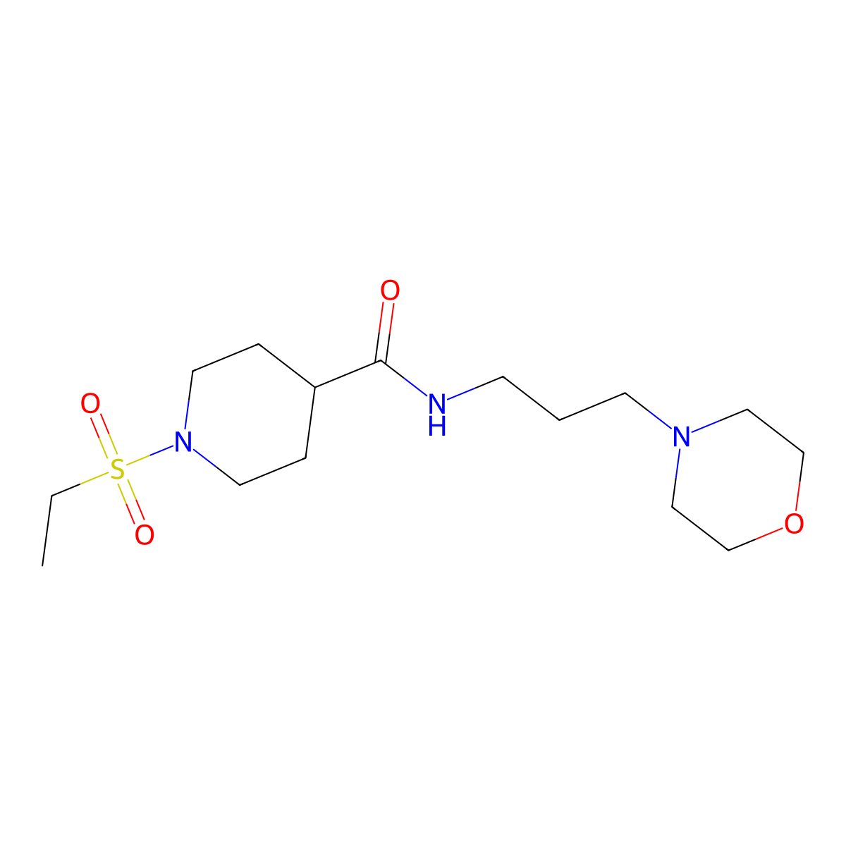 1-ethylsulfonyl-N-(3-morpholin-4-ylpropyl)piperidine-4-carboxamide molecular structure, CAS 705959-96-2