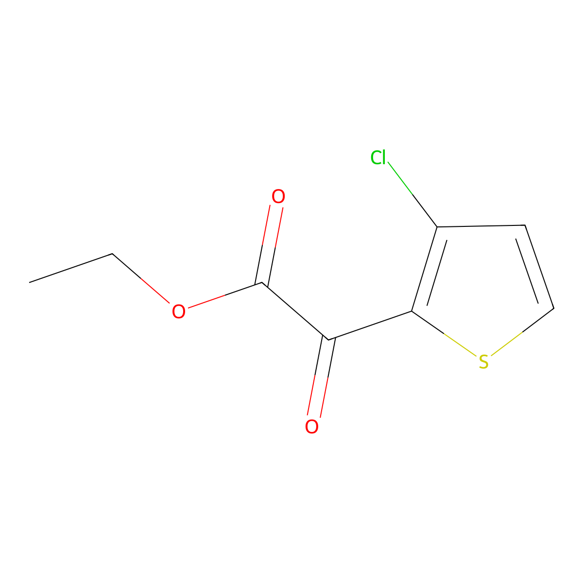Ethyl 3-chloro-alpha-oxo-2-thiopheneacetate molecular structure, CAS 70596-03-1