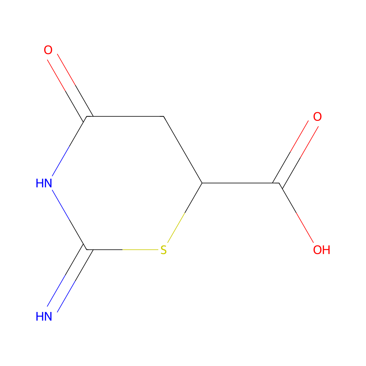 2-Imino-4-oxo-1,3-thiazinane-6-carboxylic acid molecular structure, CAS 70596-36-0