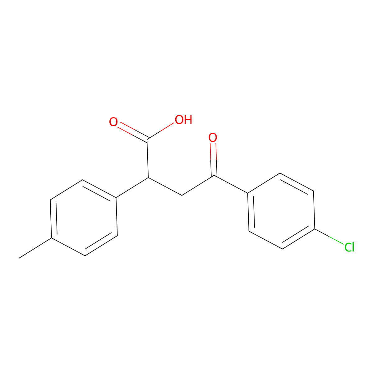 4-(4-Chlorophenyl)-2-(4-methylphenyl)-4-oxobutanoic acid molecular structure, CAS 70596-90-6