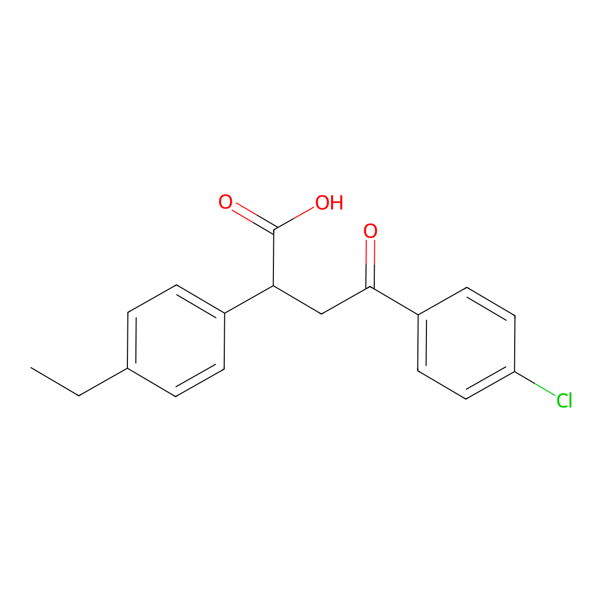 4-(4-Chlorophenyl)-2-(4-ethylphenyl)-4-oxobutanoic acid molecular structure, CAS 70596-91-7