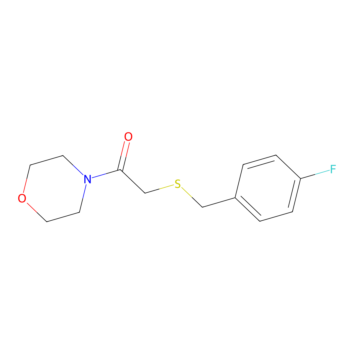 2-[(4-Fluorobenzyl)sulfanyl]-1-(morpholin-4-yl)ethanone molecular structure, CAS 705960-70-9