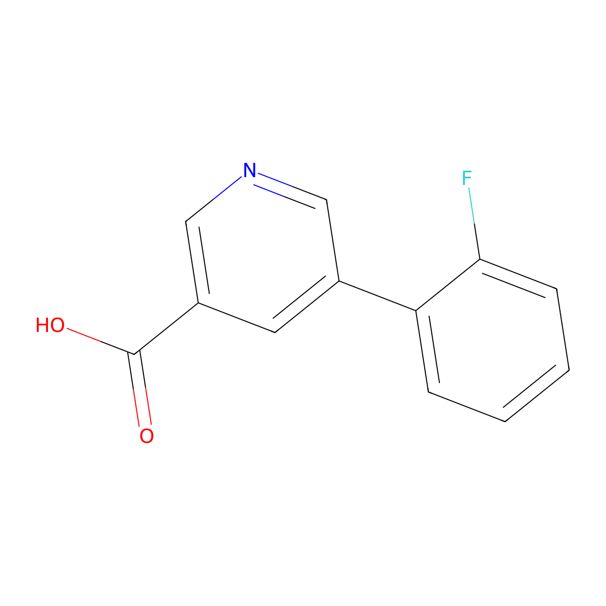 5-(2-Fluorophenyl)pyridine-3-carboxylic acid molecular structure, CAS 705961-96-2