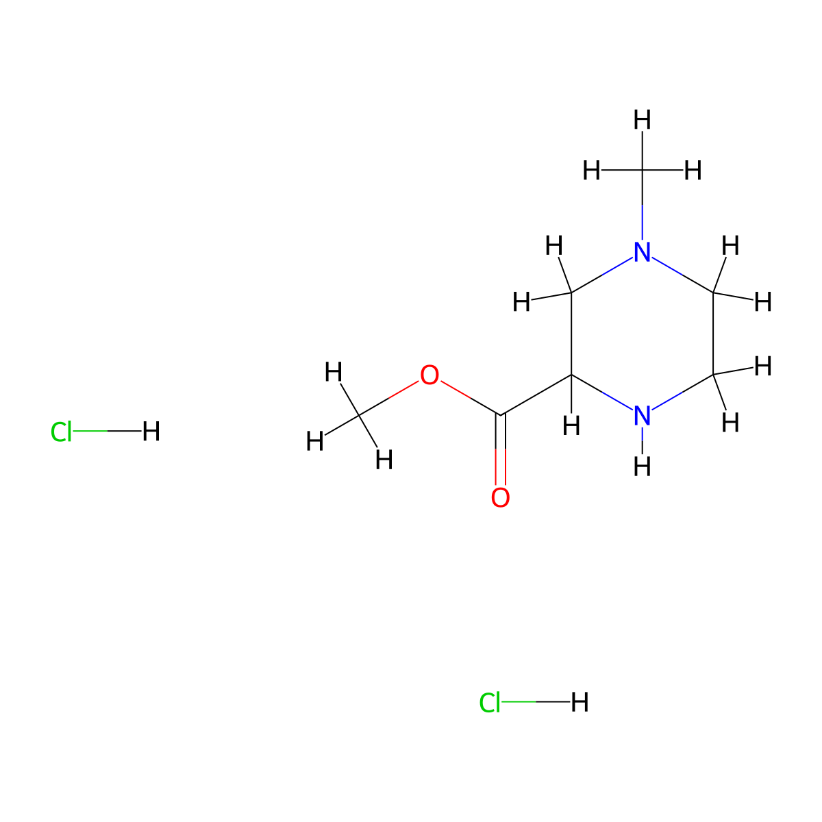 Methyl 4-methylpiperazine-2-carboxylate dihydrochloride molecular structure, CAS 705966-34-3