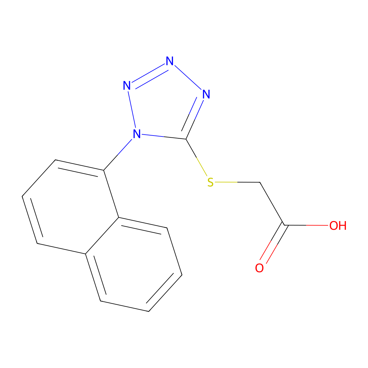 {[1-(naphthalen-1-yl)-1H-tetrazol-5-yl]sulfanyl}acetic acid molecular structure, CAS 705969-02-4