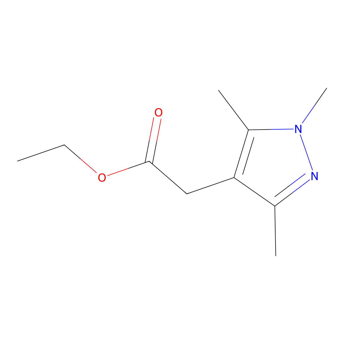ethyl 2-(1,3,5-trimethyl-1H-pyrazol-4-yl)acetate molecular structure, CAS 70598-01-5