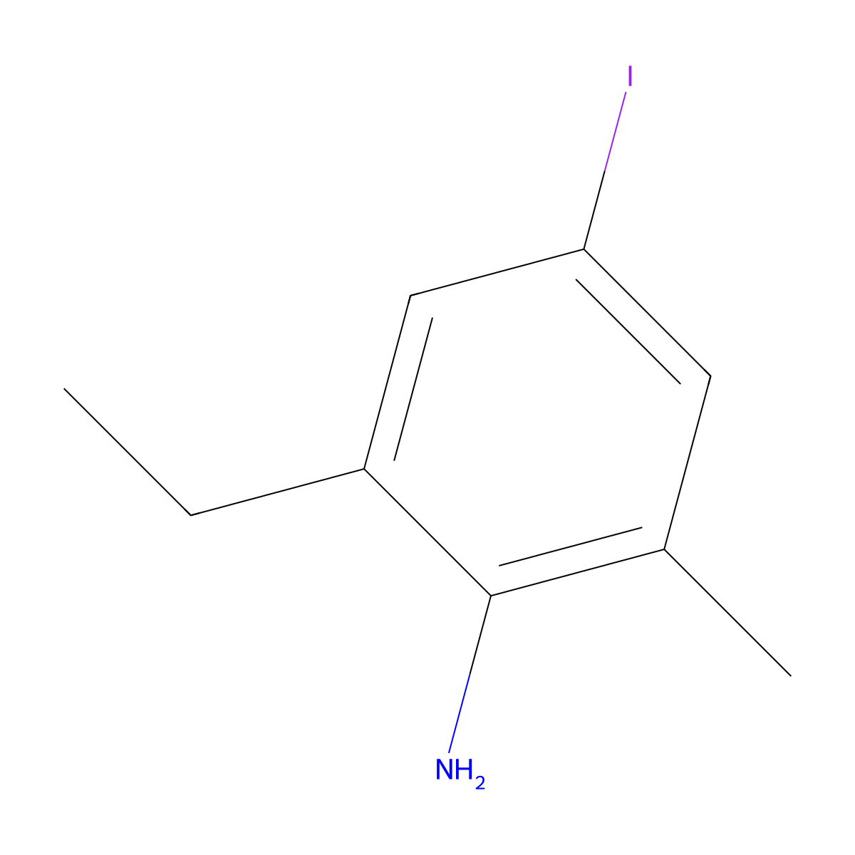 2-Ethyl-4-iodo-6-methylaniline molecular structure, CAS 70598-47-9