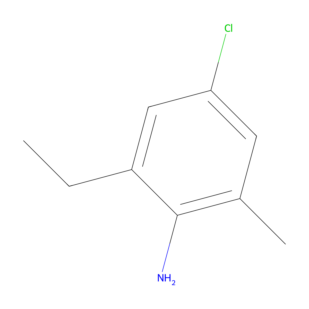 4-Chloro-2-ethyl-6-methylaniline molecular structure, CAS 70598-48-0