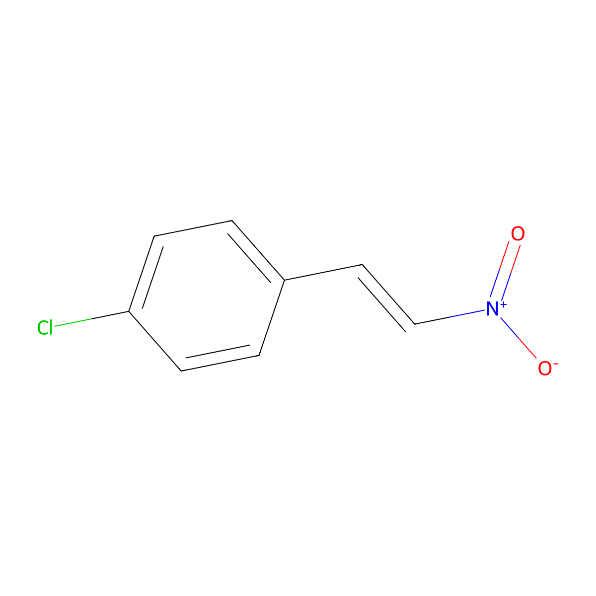 4-Chloro B-nitrostyrene molecular structure, CAS 706-07-0