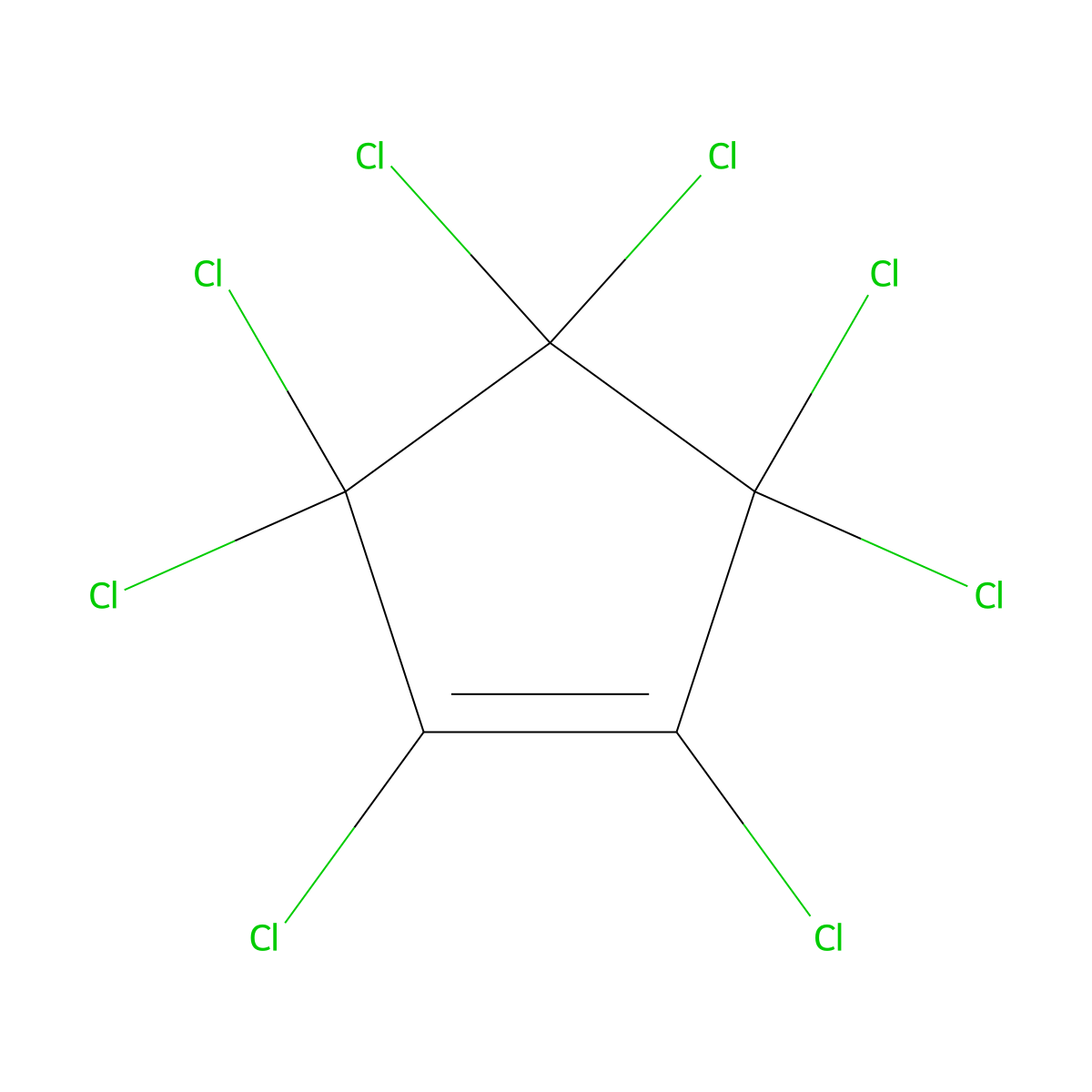 Octachlorocyclopentene molecular structure, CAS 706-78-5