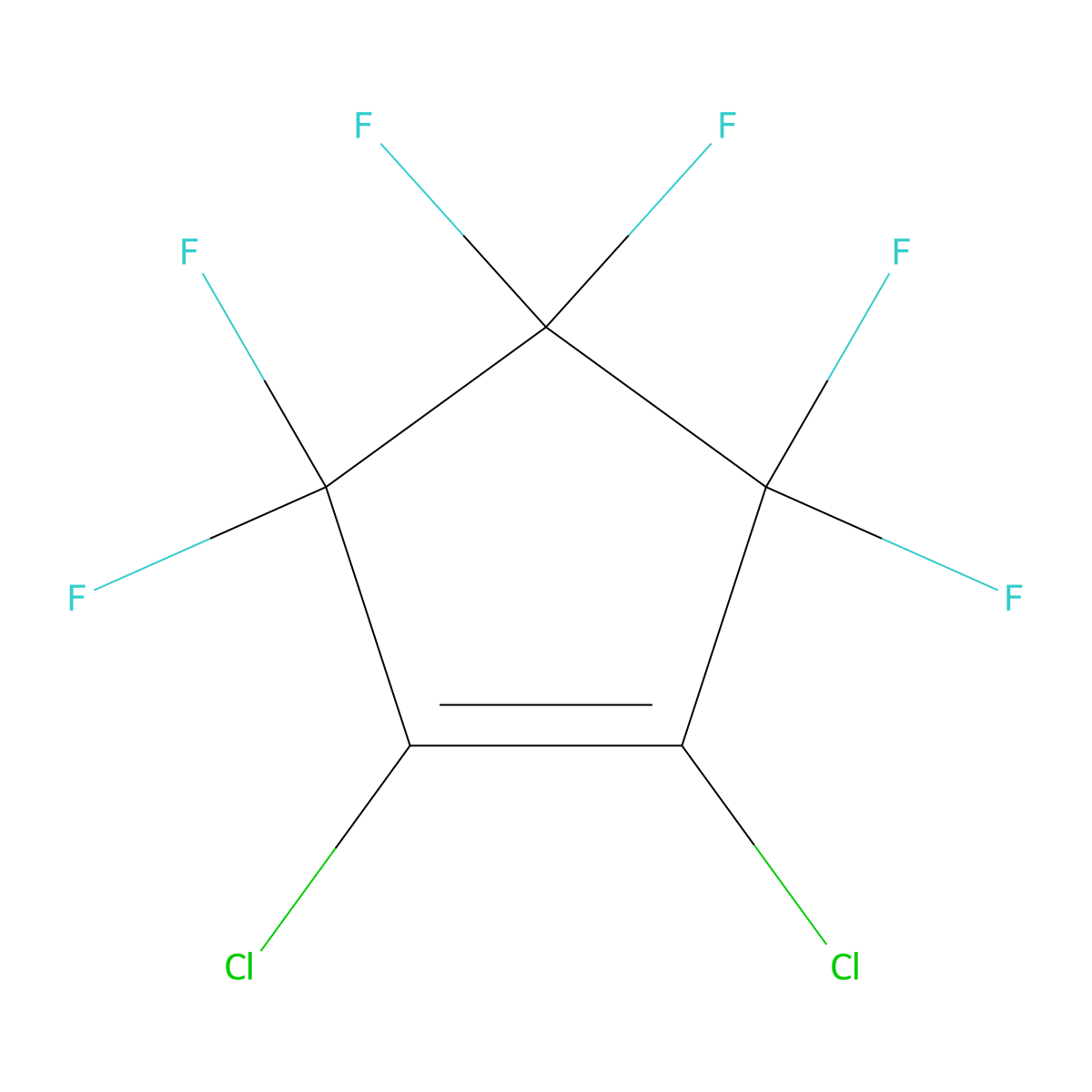1,2-Dichloroperfluorocyclopentene molecular structure, CAS 706-79-6