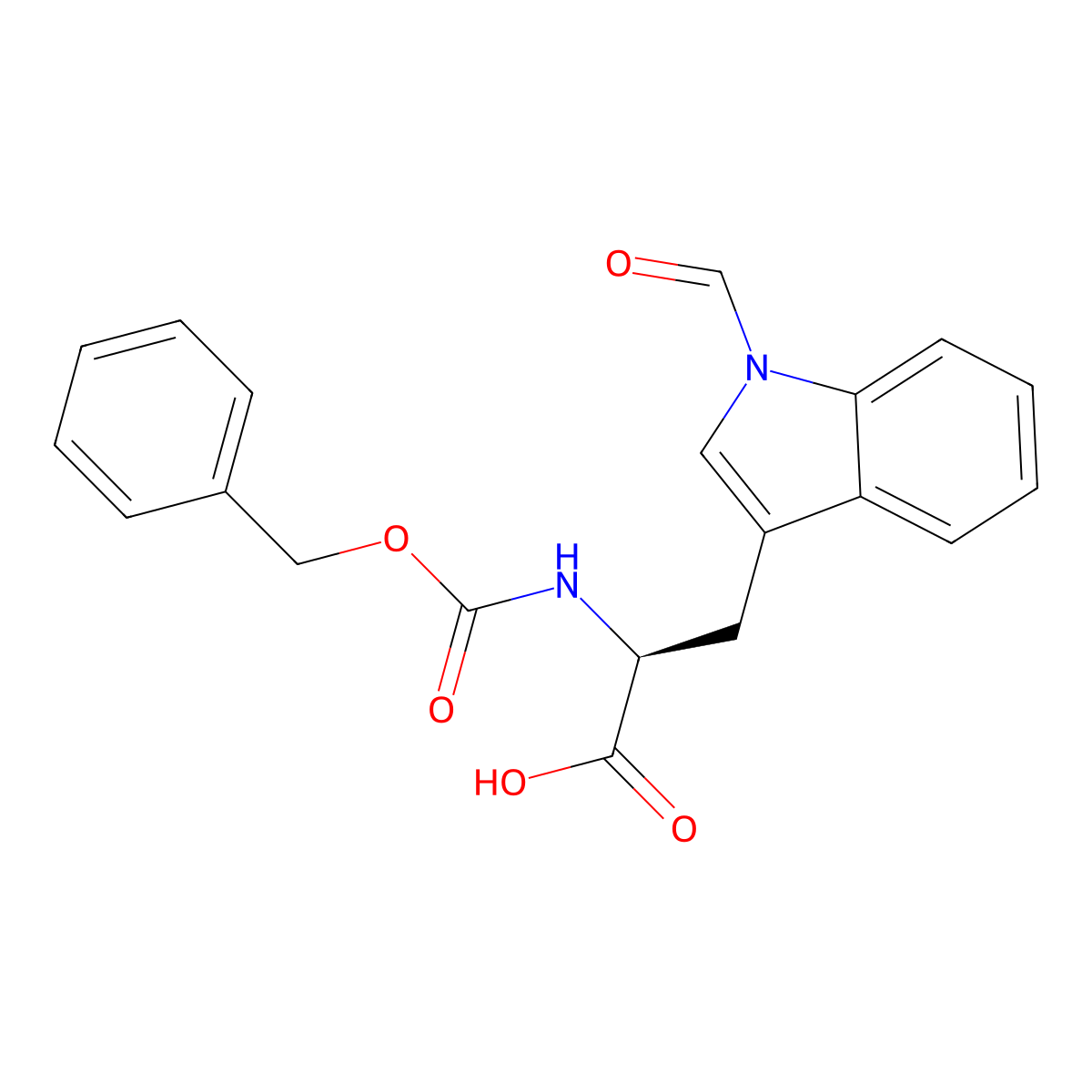 1-Formyl-N-((phenylmethoxy)carbonyl)-L-tryptophan molecular structure, CAS 70601-16-0