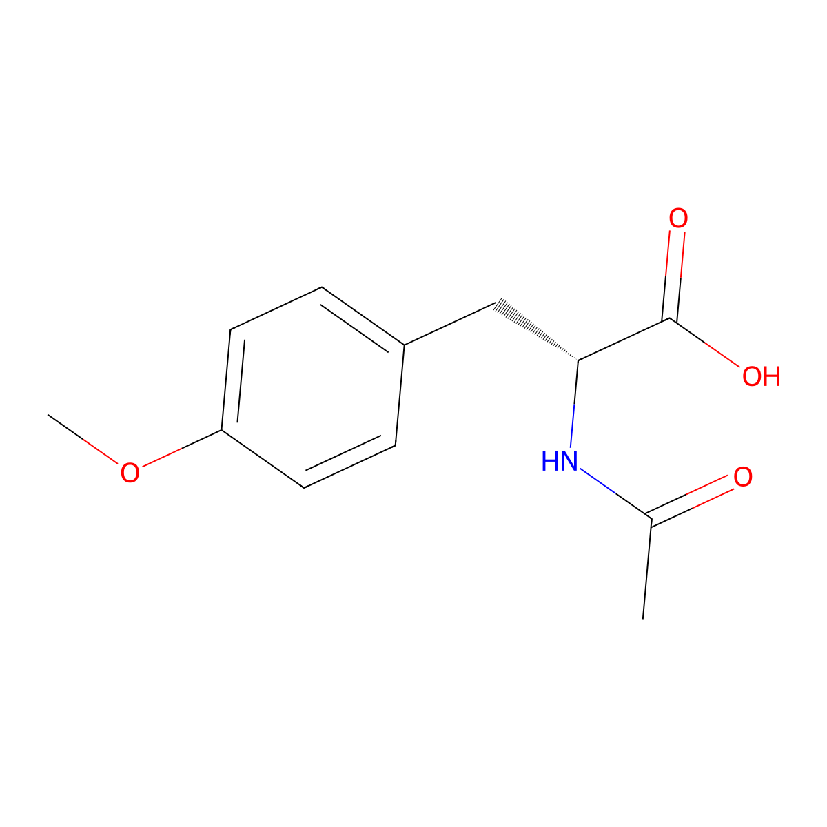 (R)-2-acetamido-3-(4-methoxyphenyl)propanoic acid molecular structure, CAS 70601-62-6