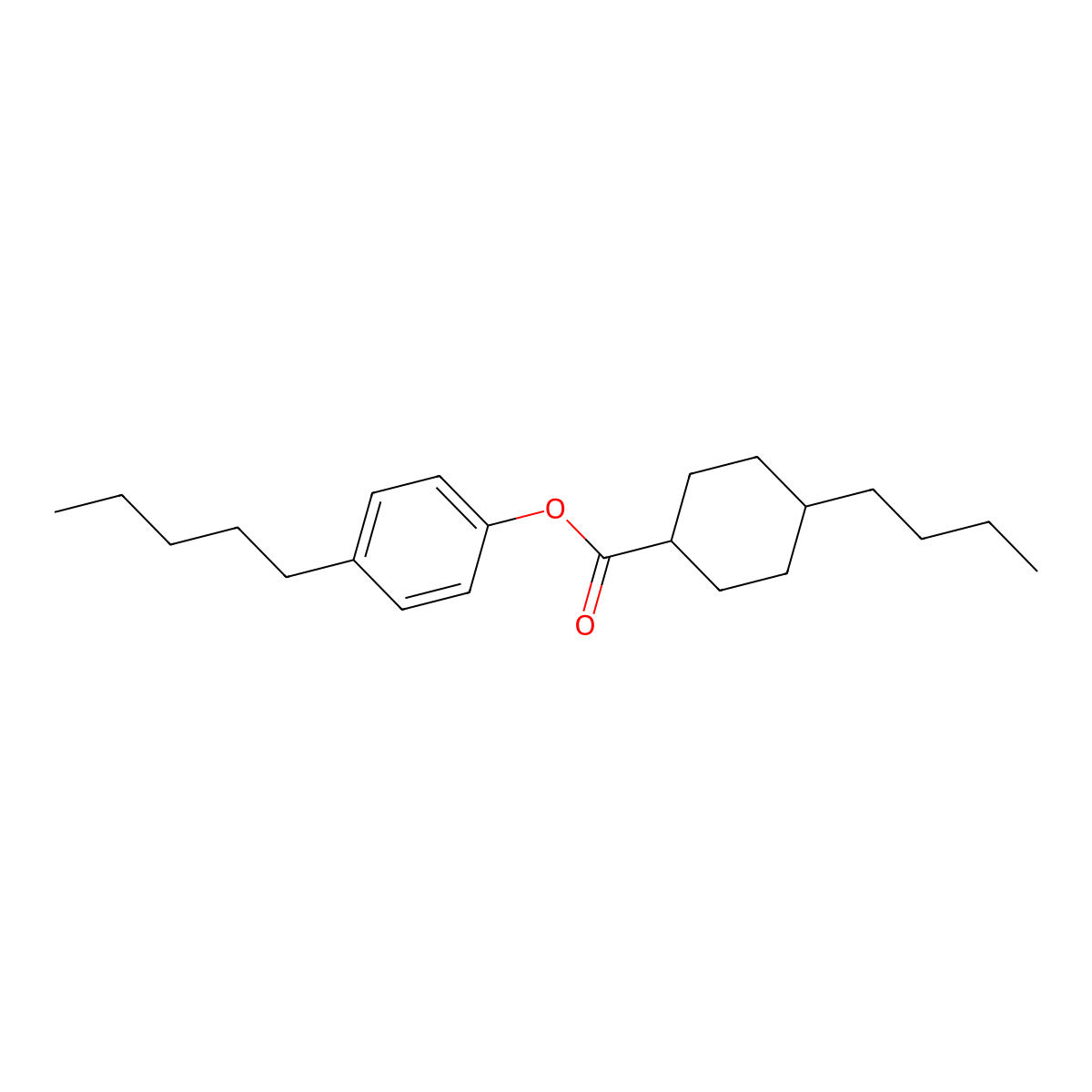4-Pentylphenyl trans-4-butyl-cyclohexanecarboxylate molecular structure, CAS 70602-95-8