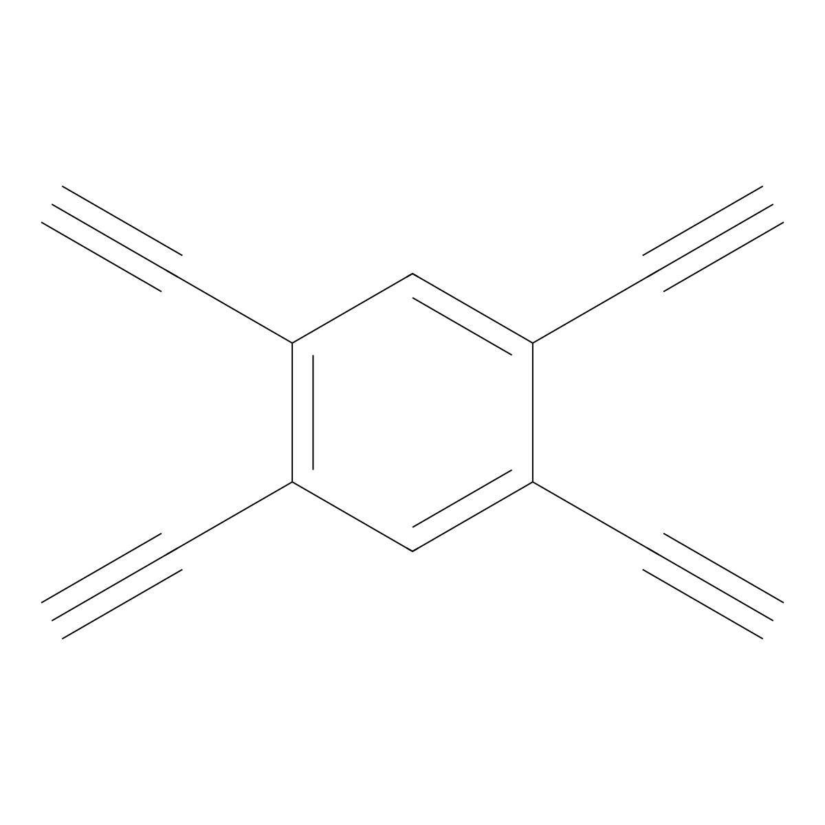 1,2,4,5-Tetraethynylbenzene molecular structure, CAS 70603-31-5