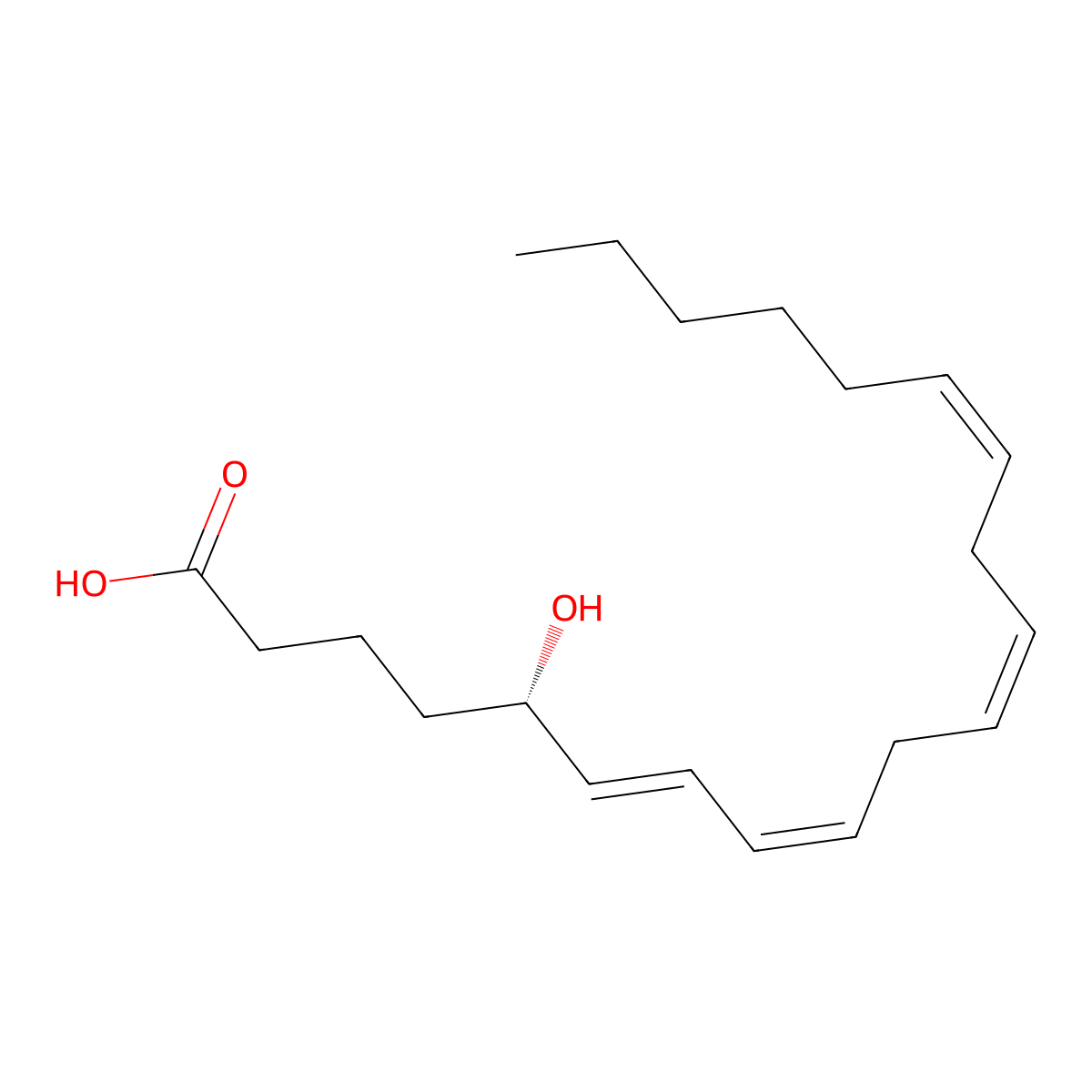 5-Hydroxyeicosatetraenoic Acid molecular structure, CAS 70608-72-9