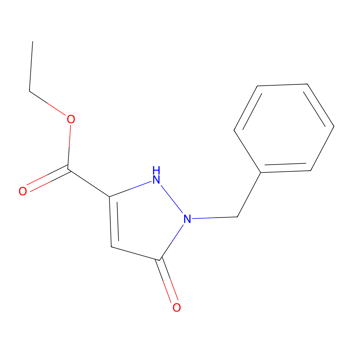 Ethyl 1-benzyl-5-hydroxy-pyrazole-3-carboxylate molecular structure, CAS 70608-99-0