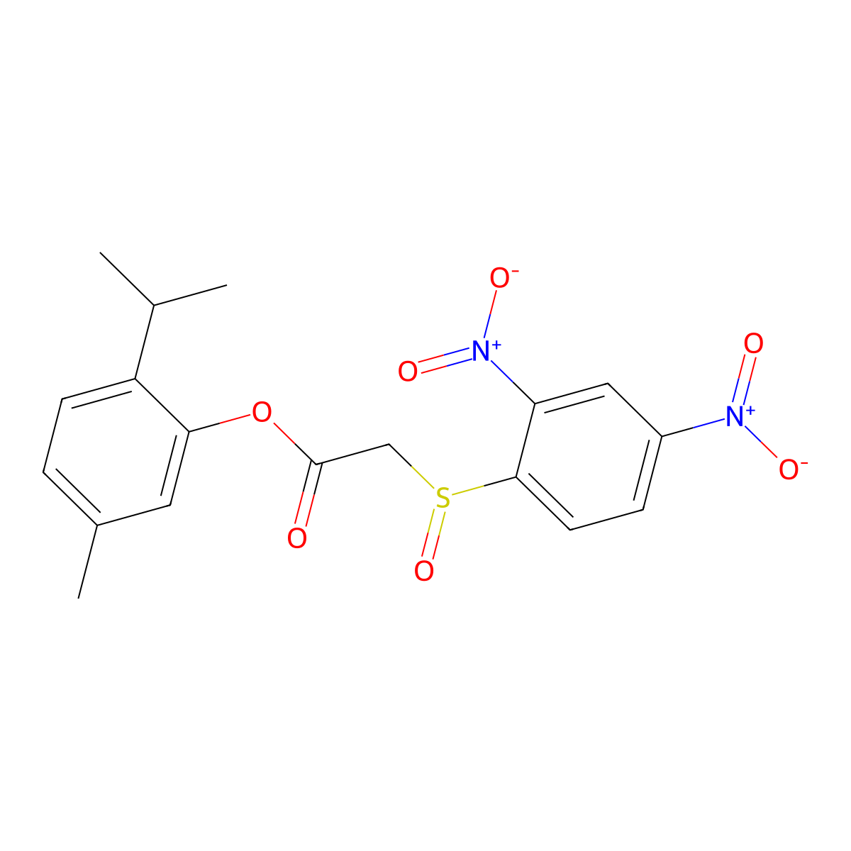(5-Methyl-2-propan-2-yl-phenyl) 2-(2,4-dinitrophenyl)sulfinylacetate molecular structure, CAS 7061-57-6