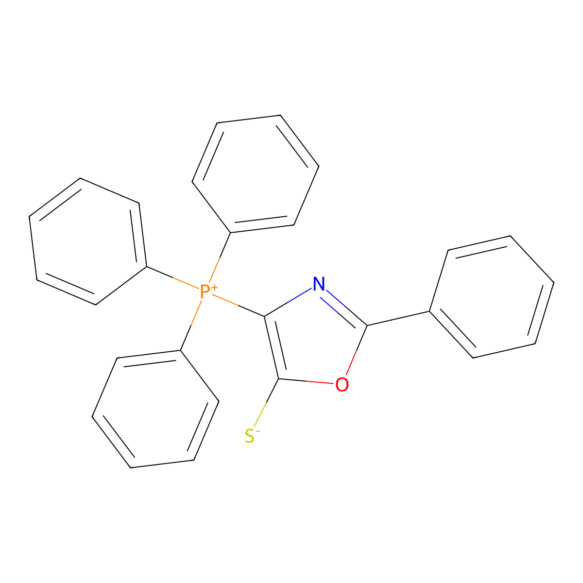 5(4H)-Oxazolethione, 2-phenyl-4-(triphenylphosphoranylidene)- molecular structure, CAS 70615-80-4