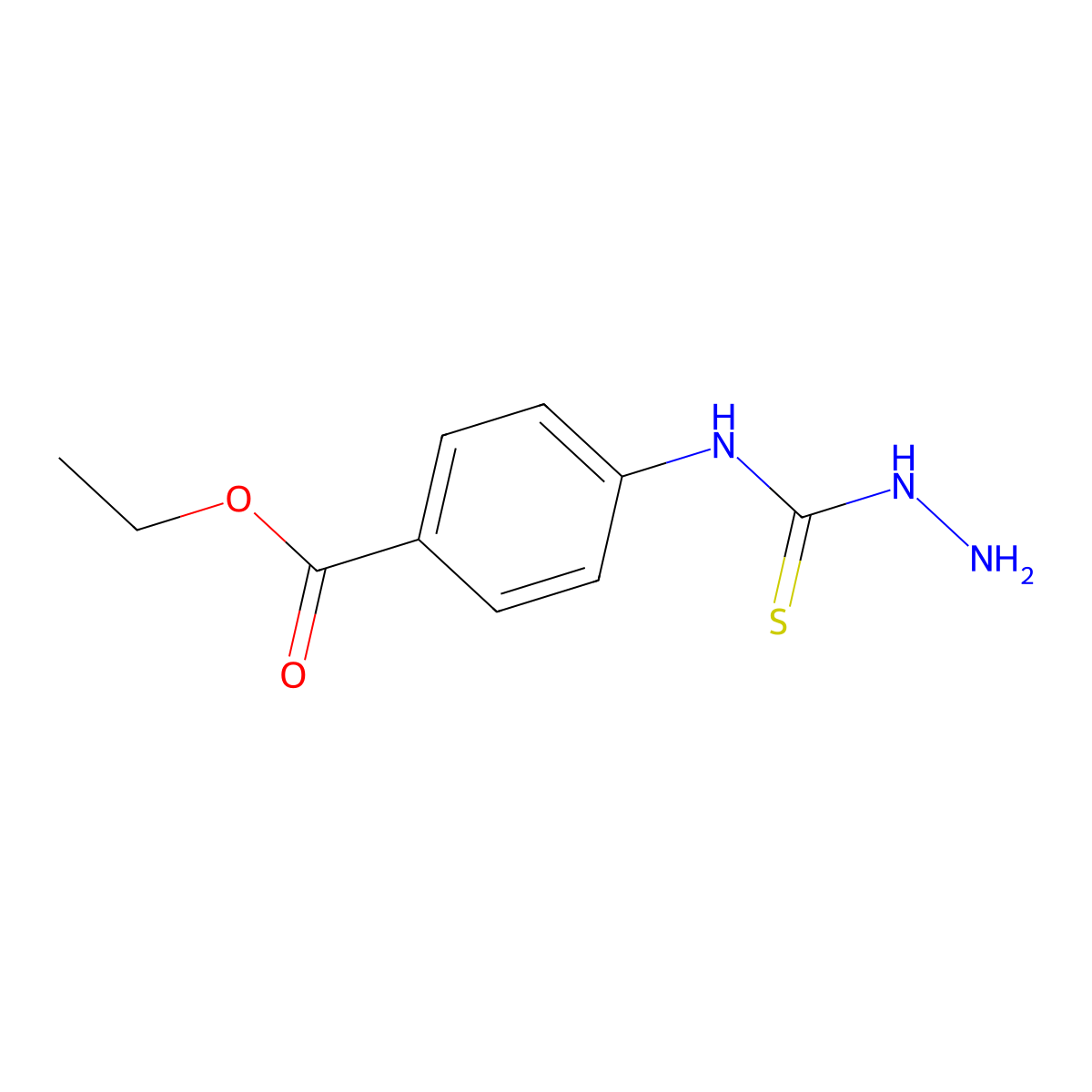 4-(4-Ethoxycarbonylphenyl)-3-thiosemicarbazide molecular structure, CAS 70619-50-0