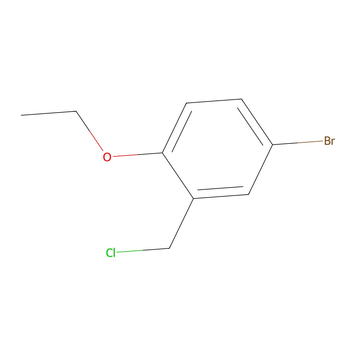 4-Bromo-2-(chloromethyl)-1-ethoxybenzene molecular structure, CAS 7062-43-3