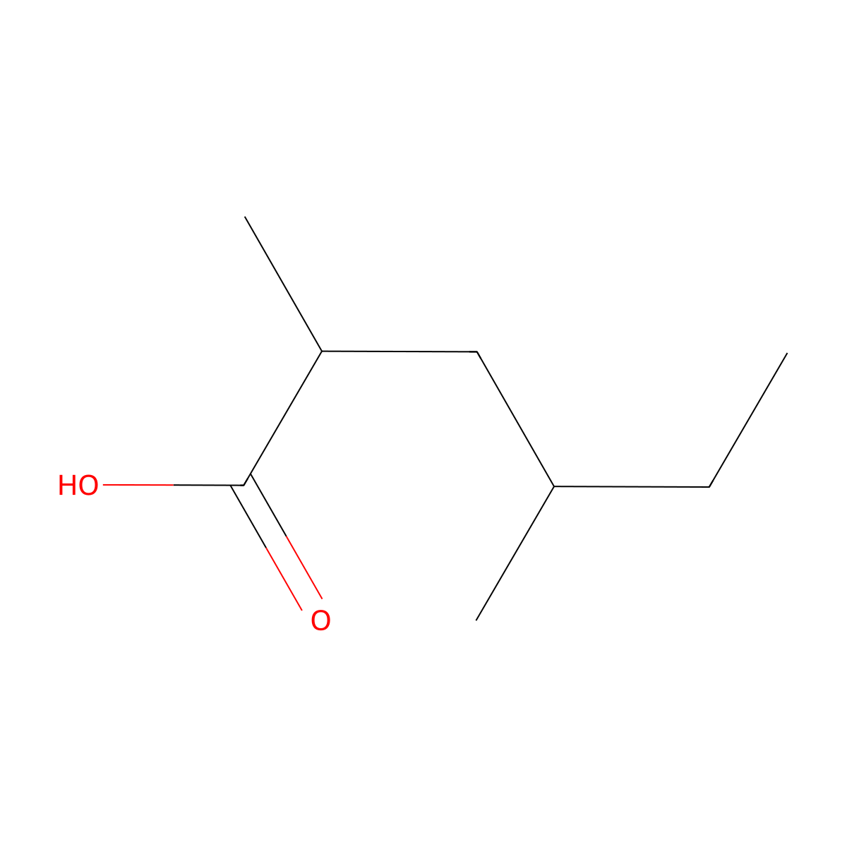 2,4-Dimethylhexanoic acid molecular structure, CAS 70621-82-8