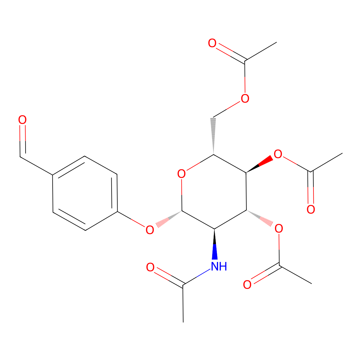4-Formylphenyl 2-acetamido-3,4,6-tri-O-acetyl-2-deoxy-B-D-glucopyranoside molecular structure, CAS 70622-68-3