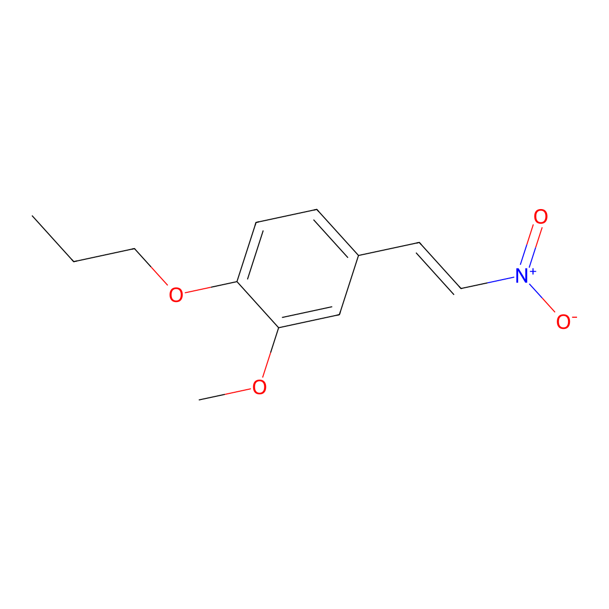 2-Methoxy-4-(2-nitrovinyl)-1-propoxybenzene molecular structure, CAS 70622-82-1