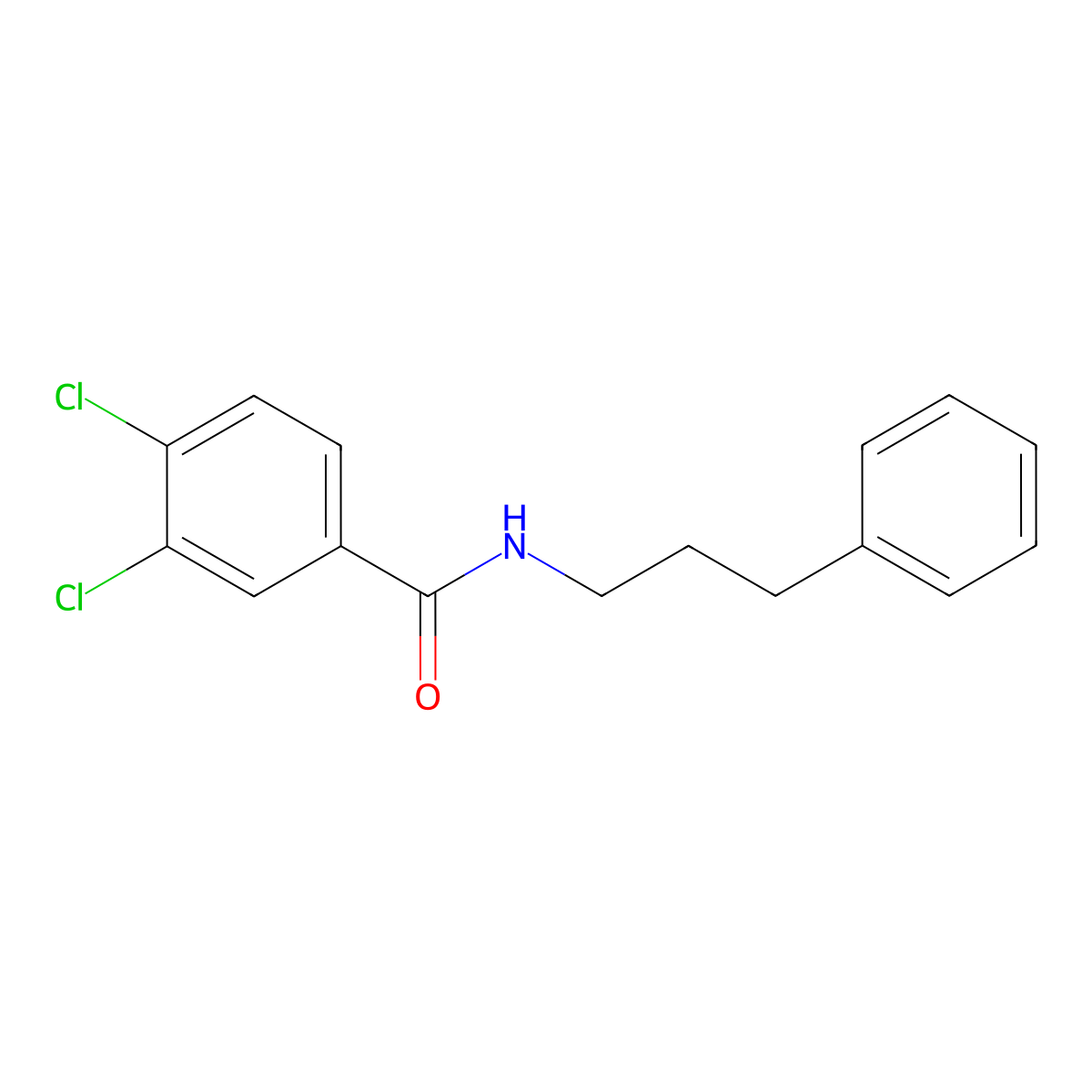 3,4-dichloro-N-(3-phenylpropyl)benzamide molecular structure, CAS 70622-92-3