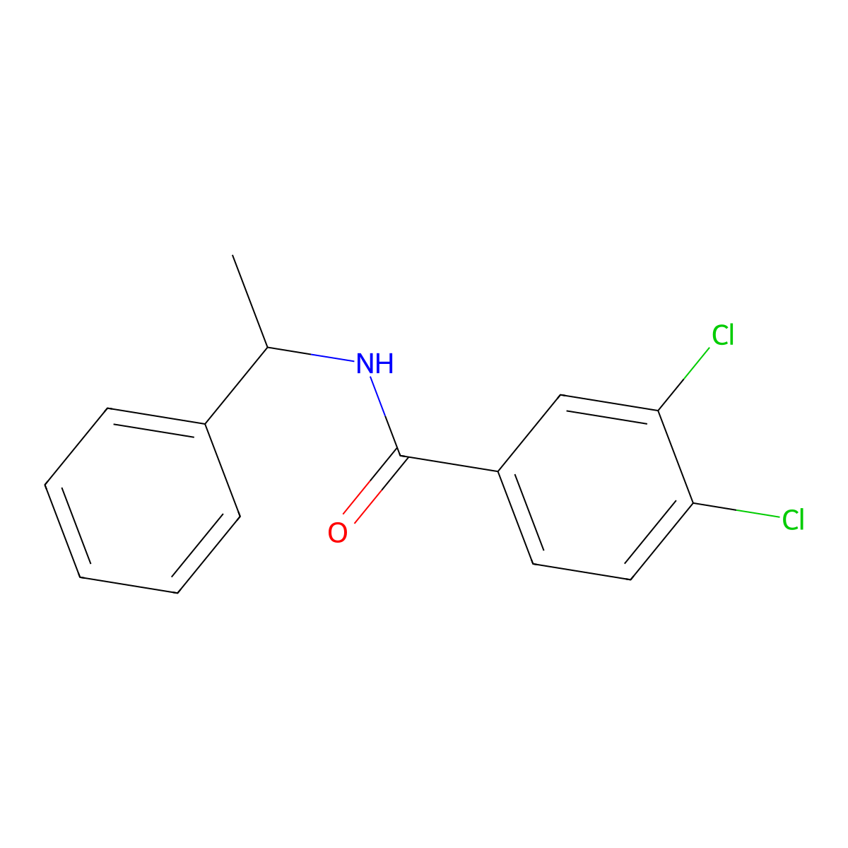 3,4-dichloro-N-(1-phenylethyl)benzamide molecular structure, CAS 70623-02-8