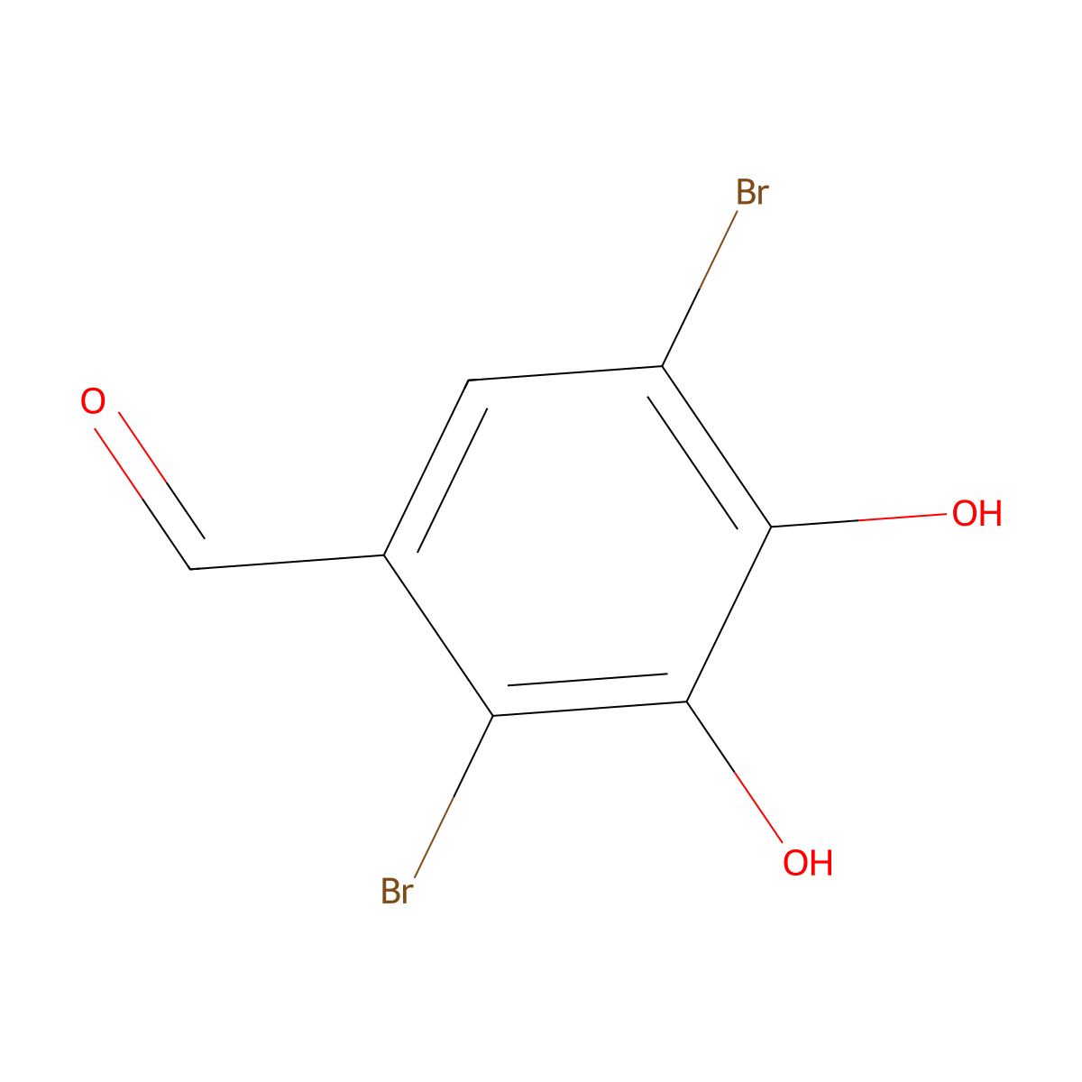 2,5-Dibromo-3,4-Dihydroxybenzaldehyde molecular structure, CAS 70625-28-4