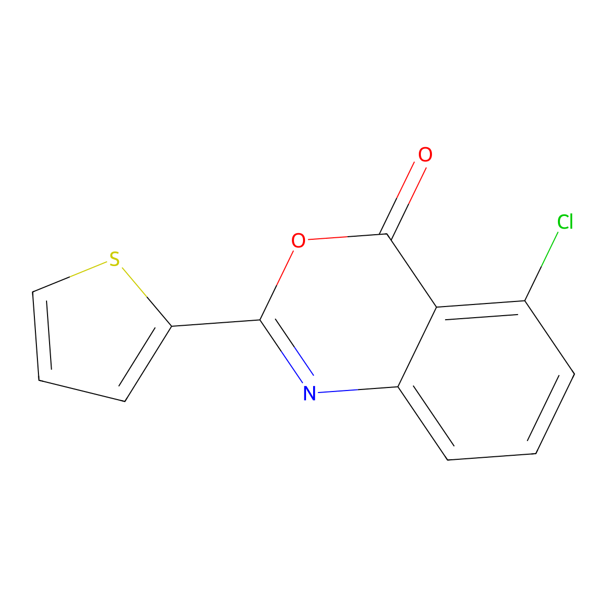 5-Chloro-2-thiophen-2-yl-3,1-benzoxazin-4-one molecular structure, CAS 70625-69-3