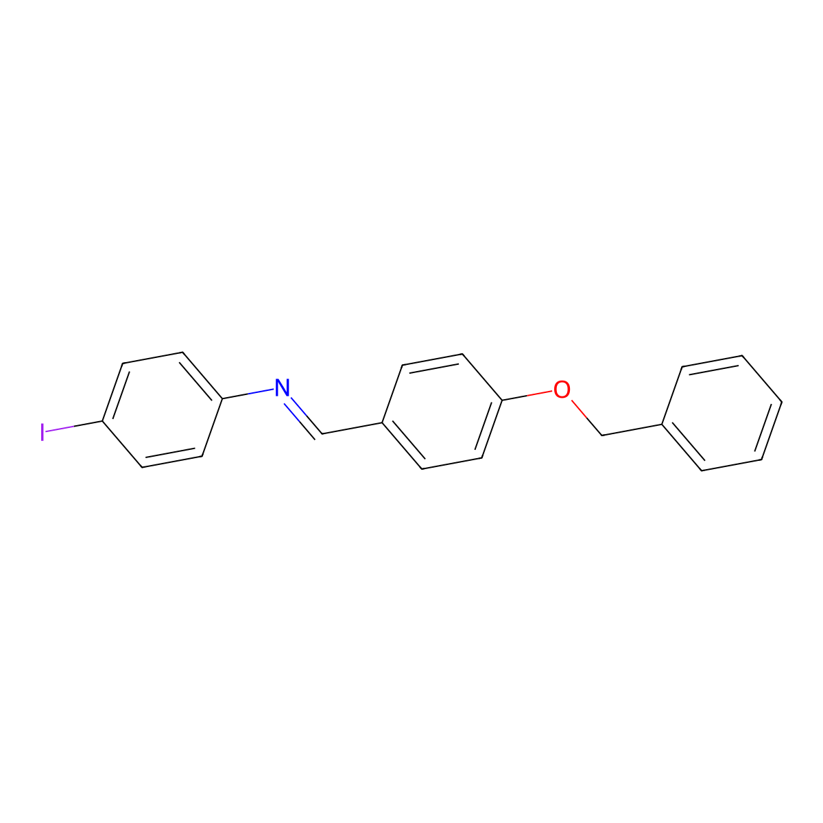 N-(4-iodophenyl)-1-(4-phenylmethoxyphenyl)methanimine molecular structure, CAS 70627-49-5