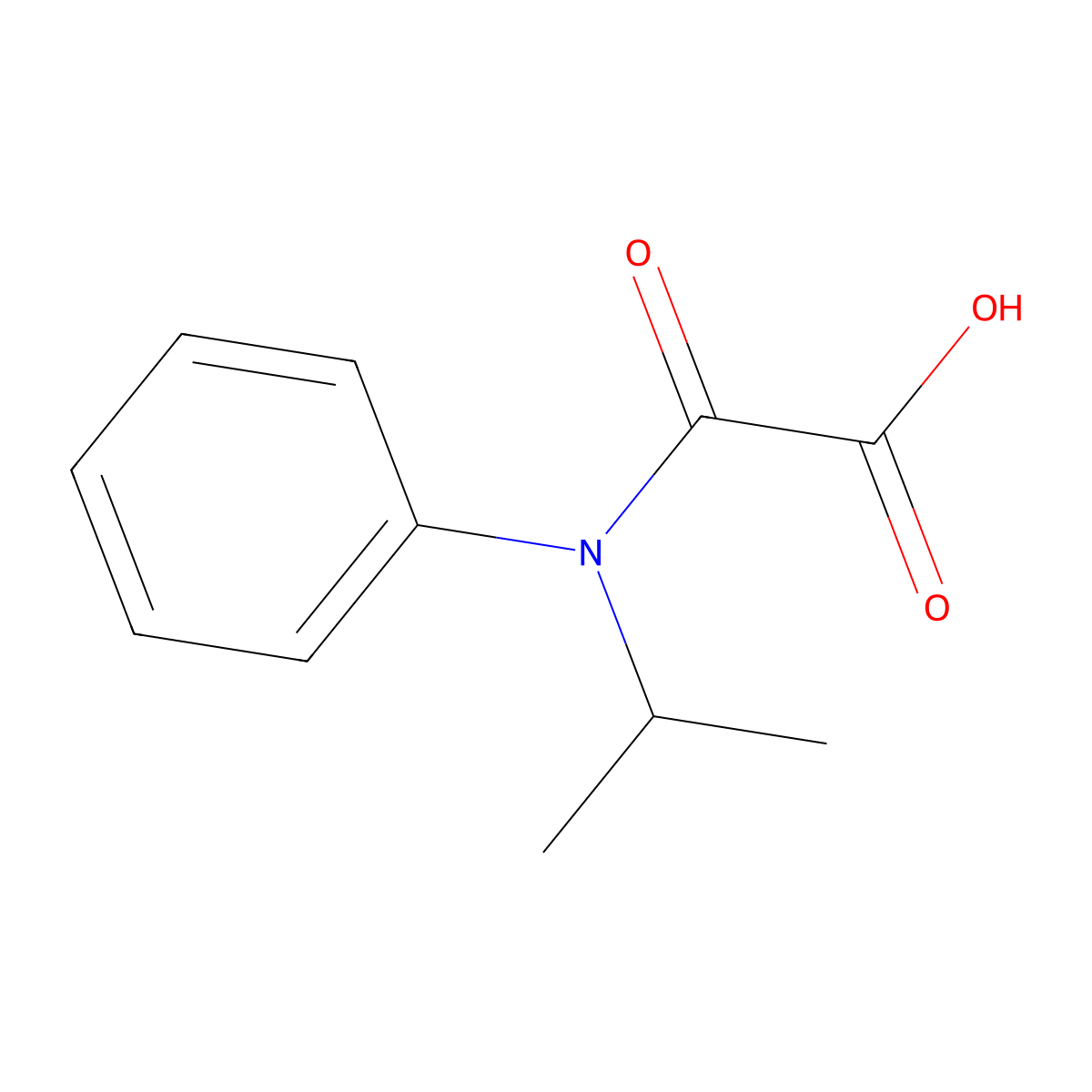 2-((1-Methylethyl)phenylamino)-2-oxoacetic acid molecular structure, CAS 70628-36-3