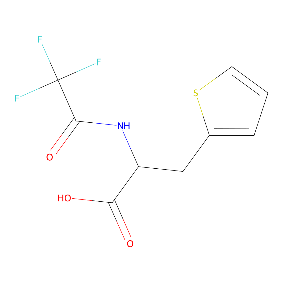 3-Thiophen-2-yl-2-[(2,2,2-trifluoroacetyl)amino]propanoic acid molecular structure, CAS 70629-15-1