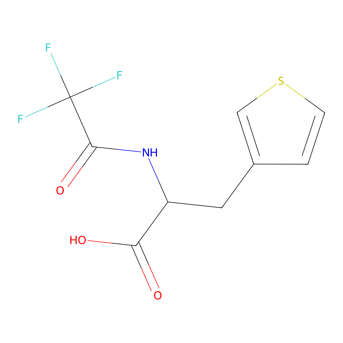 3-Thiophen-3-yl-2-[(2,2,2-trifluoroacetyl)amino]propanoic acid molecular structure, CAS 70629-16-2