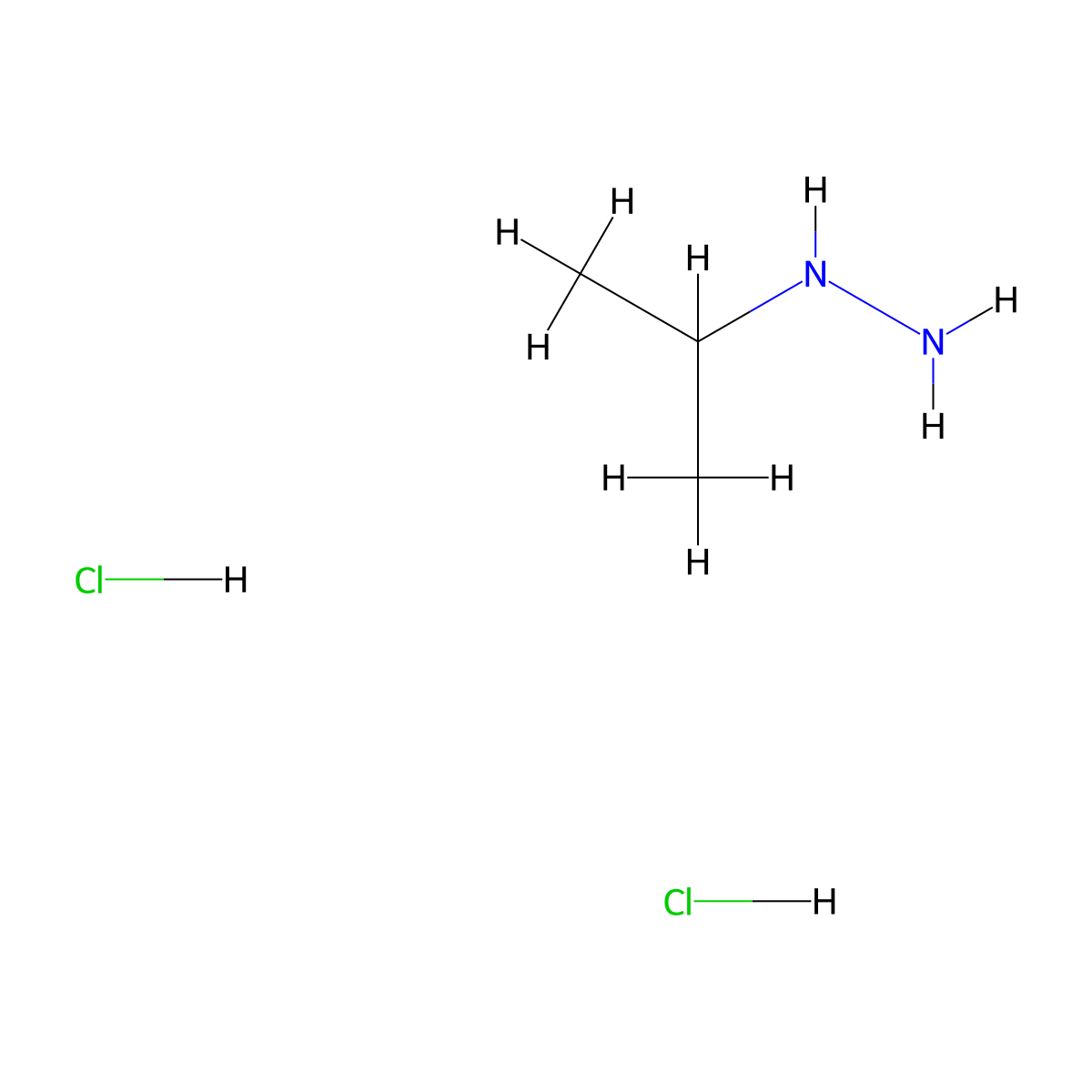 Isopropylhydrazine dihydrochloride molecular structure, CAS 70629-60-6