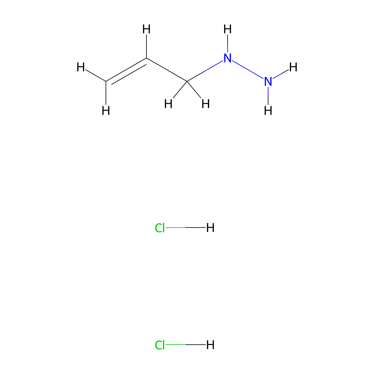 Allylhydrazine dihydrochloride molecular structure, CAS 70629-62-8