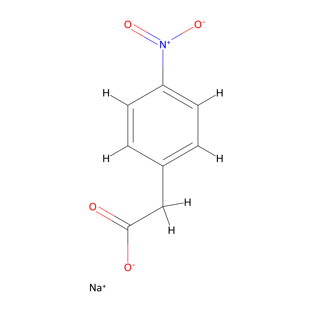 Sodium (4-nitrophenyl)acetate molecular structure, CAS 7063-24-3