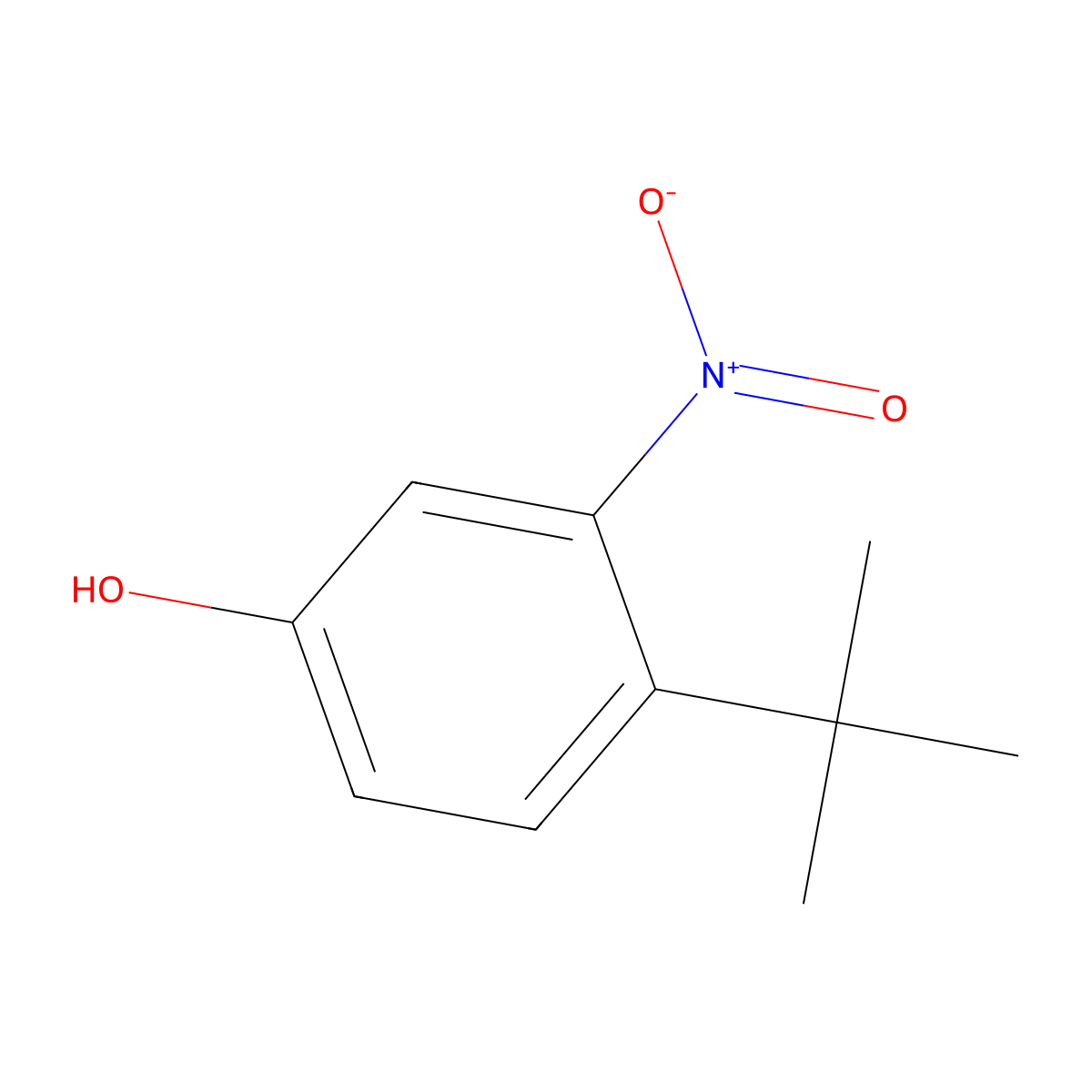 4-Tert-butyl-3-nitrophenol molecular structure, CAS 70634-30-9