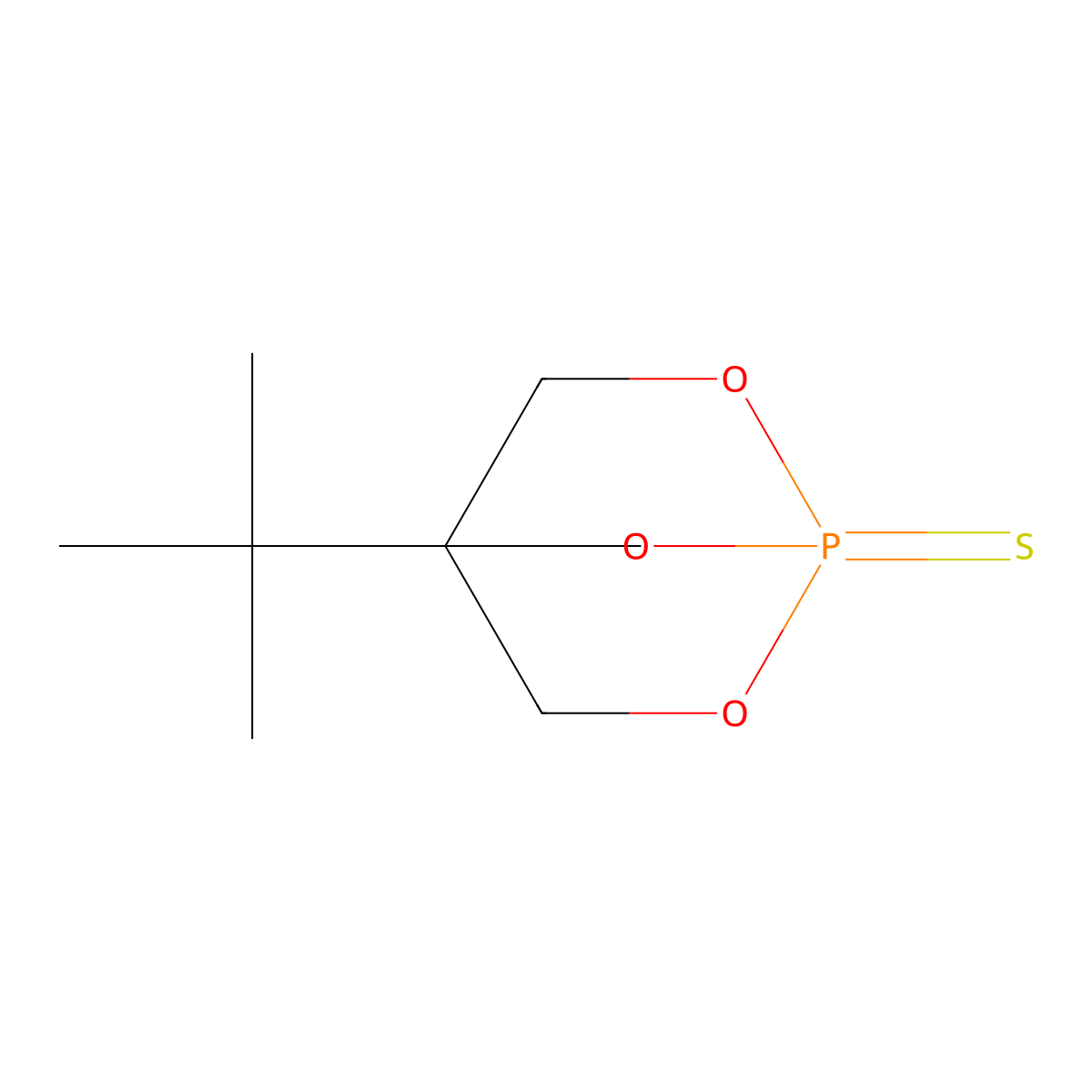 2,6,7-Trioxa-1-phosphabicyclo(2.2.2)octane, 4-(1,1-dimethylethyl)-, 1-sulfide molecular structure, CAS 70636-86-1