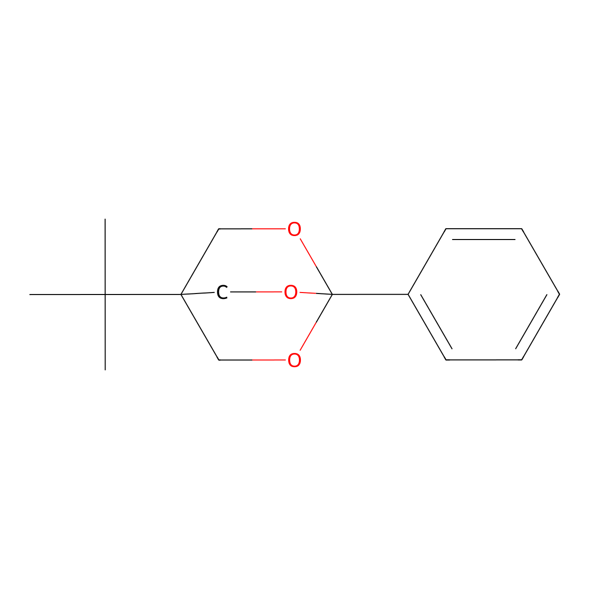 4-(1,1-Dimethylethyl)-1-phenyl-2,6,7-trioxabicyclo(2.2.2)octane molecular structure, CAS 70637-05-7