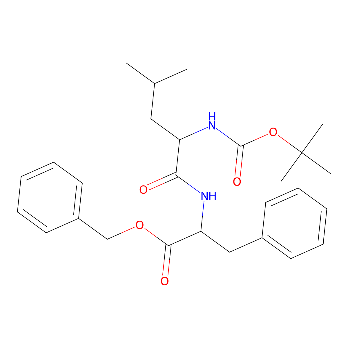 (S)-Benzyl 2-((S)-2-(tert-butoxycarbonylamino)-4-methylpentanamido)-3-phenylpropanoate molecular structure, CAS 70637-26-2