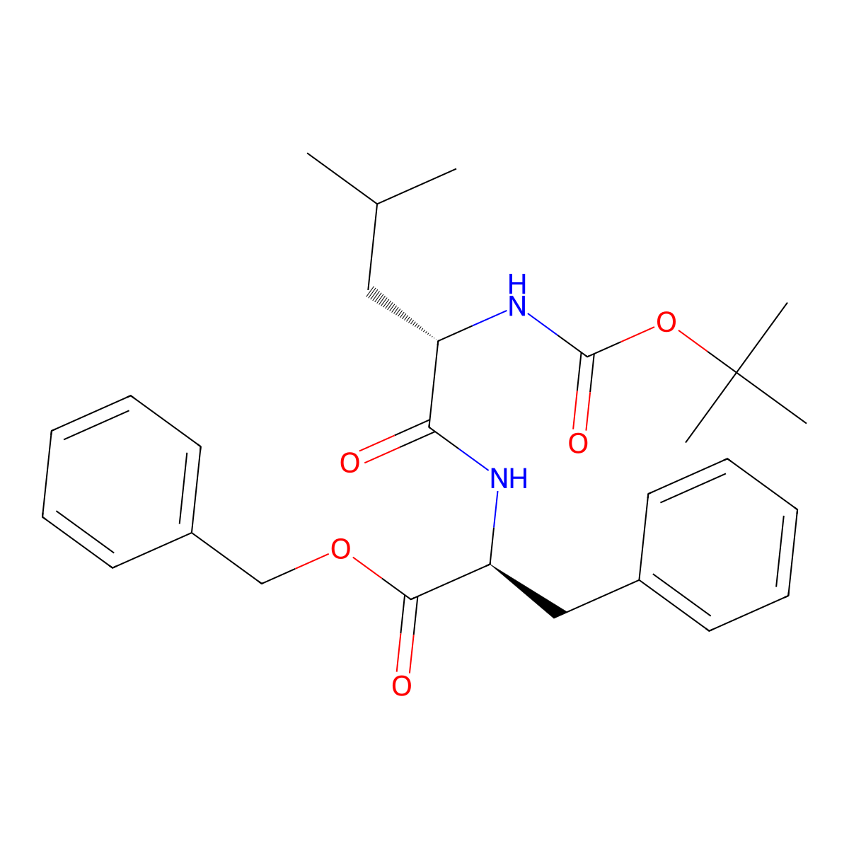 (S)-Benzyl 2-((S)-2-(tert-butoxycarbonylamino)-4-methylpentanamido)-3-phenylpropanoate molecular structure, CAS 70637-26-2