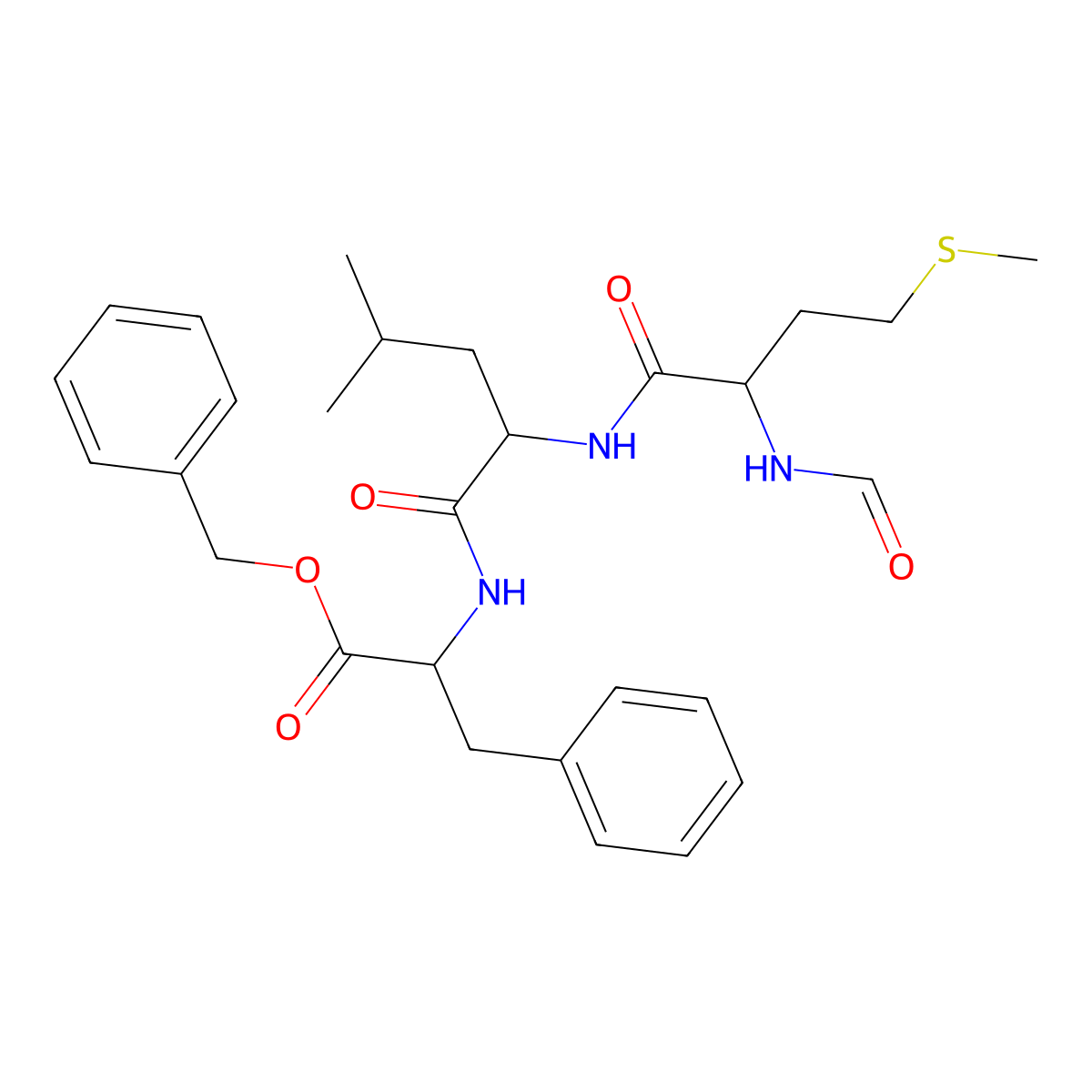 Benzyl 2-[[2-[(2-formamido-4-methylsulfanylbutanoyl)amino]-4-methylpentanoyl]amino]-3-phenylpropanoate molecular structure, CAS 70637-32-0