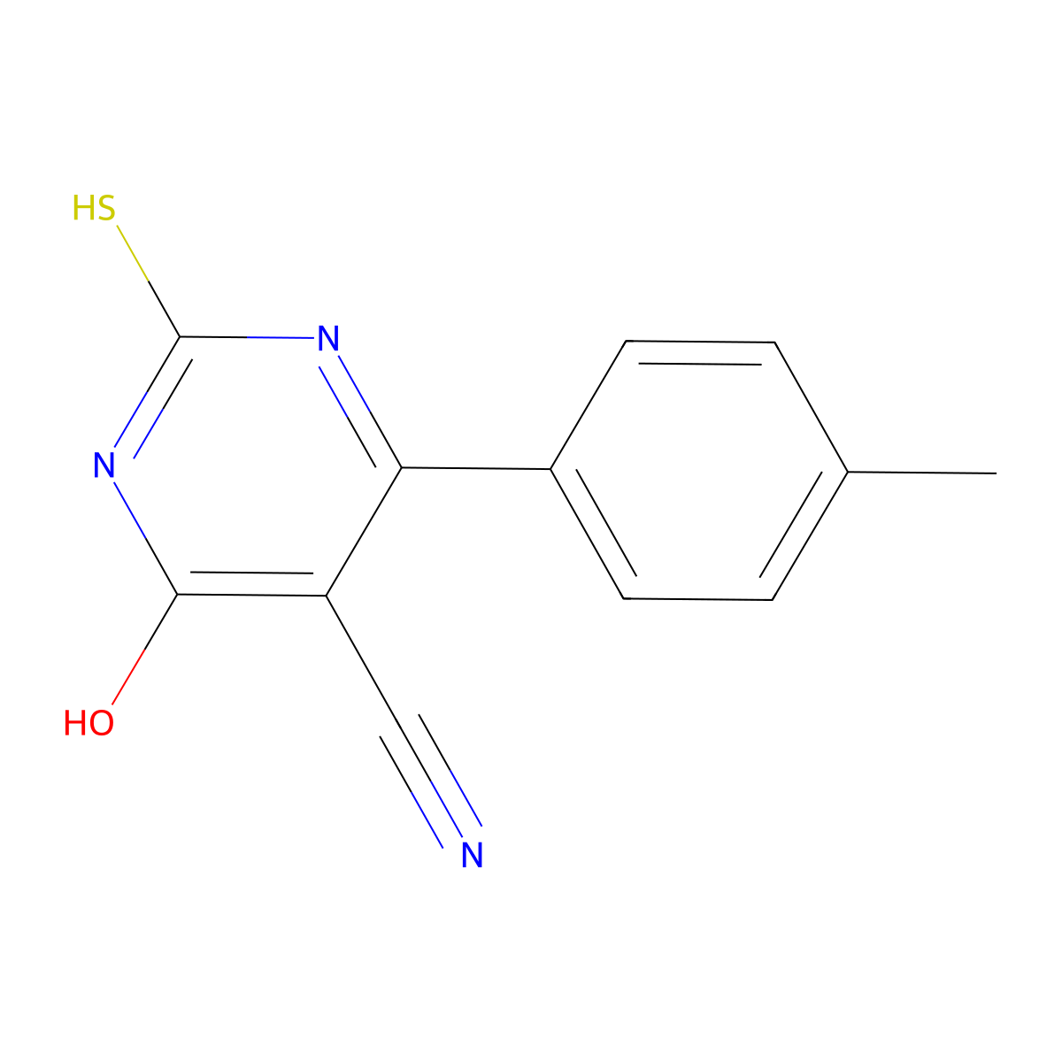 6-(4-Methylphenyl)-4-oxo-2-thioxo-1,2,3,4-tetrahydropyrimidine-5-carbonitrile molecular structure, CAS 70638-53-8