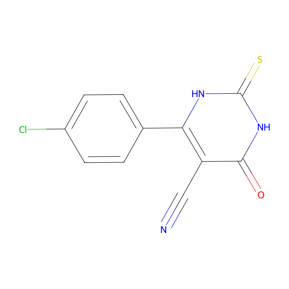 4-(4-Chlorophenyl)-6-hydroxy-2-sulfanylpyrimidine-5-carbonitrile molecular structure, CAS 70638-56-1
