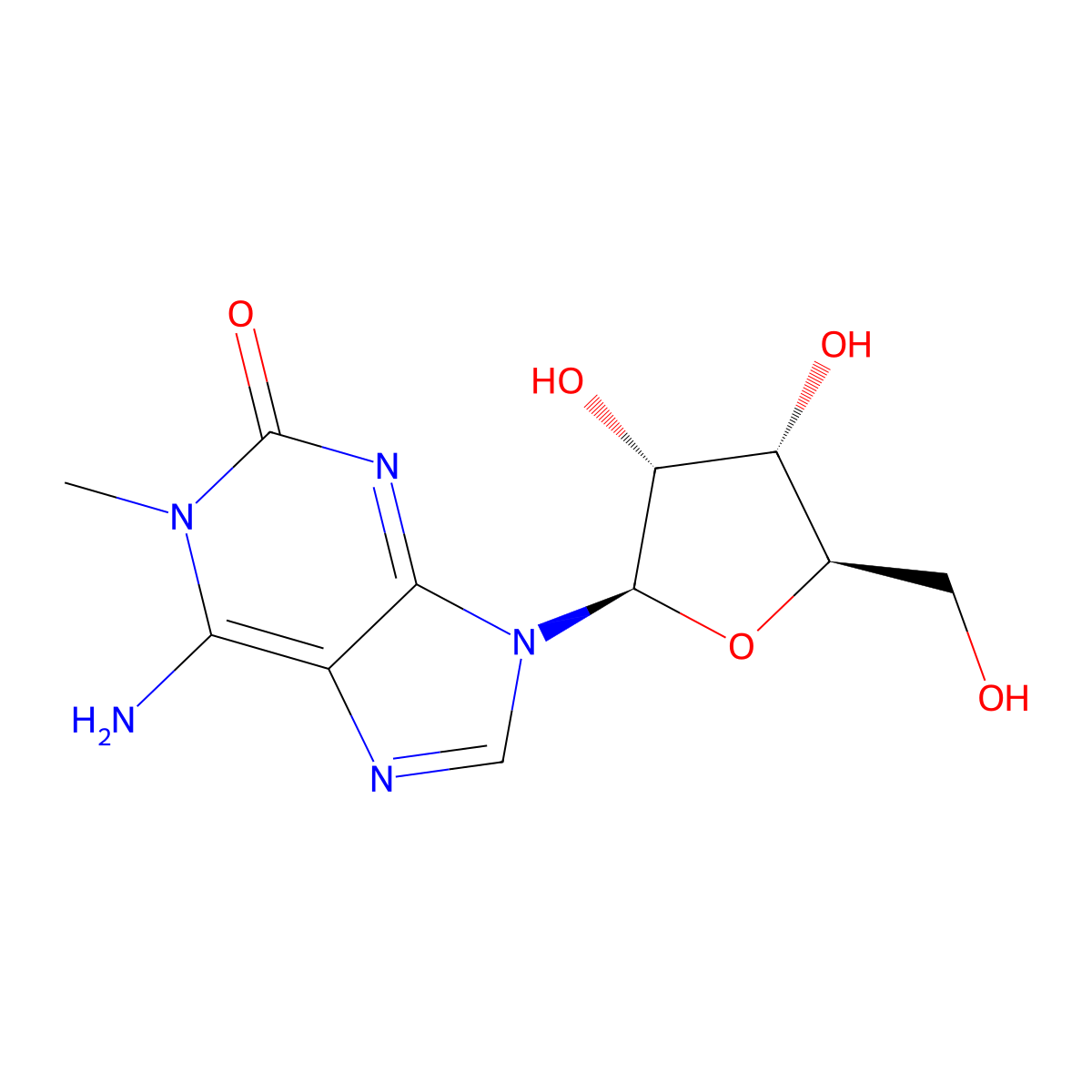 Adenosine, 1,2-dihydro-1-methyl-2-oxo- molecular structure, CAS 70639-65-5